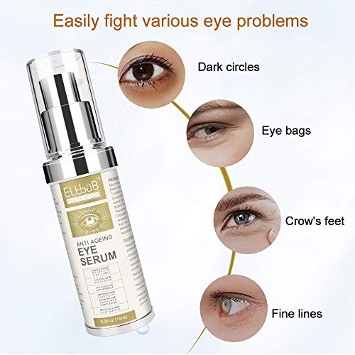 Crema Contorno de Ojos Lifting - Crema para ojos de colágeno con Acido Hialuronico, Vitamina E, Contorno de Ojos Antiarrugas, Anti edad para ojeras,bolsas,patas de gallo e hinchazón,15ml