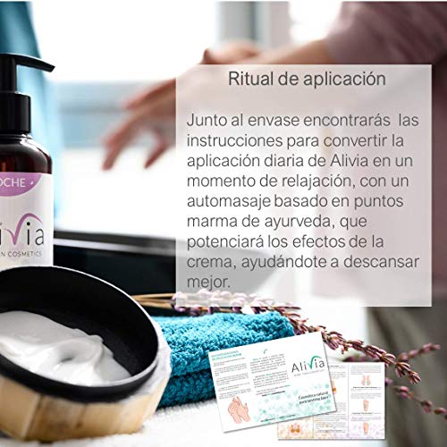 Crema hidratante corporal multifuncional NOCHE: Hidratación, alivio del dolor muscular y articular, ayudando al descanso, con melatonina y lavanda. ALIVIA, cosmética natural para sentirse bien. 200 ml