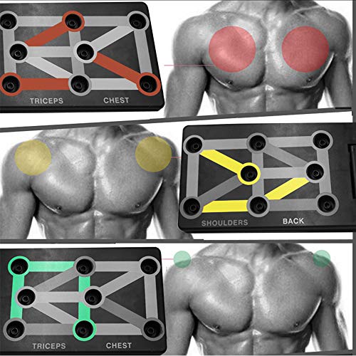 Cretee 9 en 1 Plegable Push Up Rack Board Train Gym Gym Fitness System Workout Ejercicio Soportes para Entrenamiento Corporal