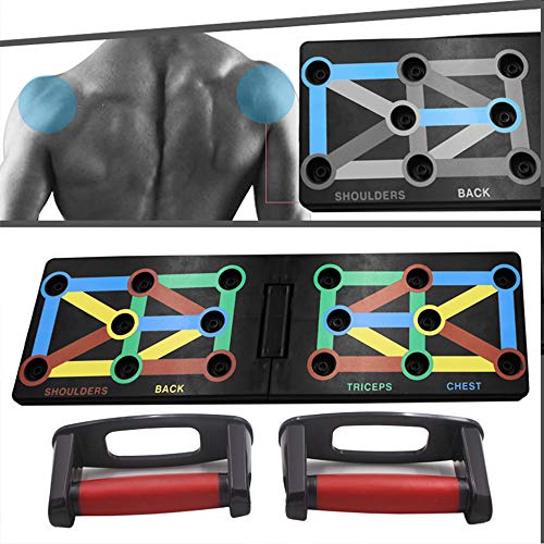 Cretee 9 en 1 Plegable Push Up Rack Board Train Gym Gym Fitness System Workout Ejercicio Soportes para Entrenamiento Corporal