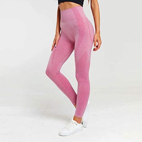 CrisKat Chandal mujer Conjunto deportivo mujer Conjunto mujer Cintura Alta Leggings Ropa fitness mujer Mallas deporte niña Mallas crossfit mujer (Conjunto Rosa, M)