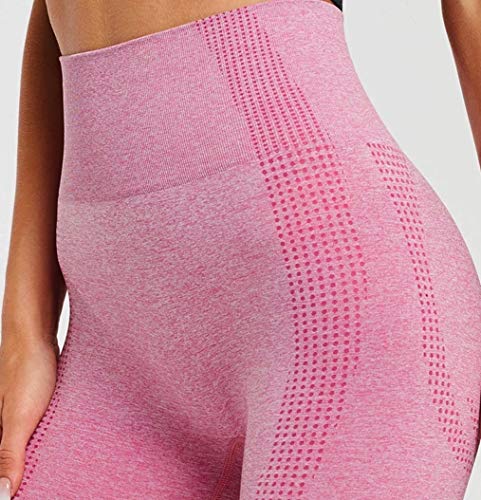 CrisKat Chandal mujer Conjunto deportivo mujer Conjunto mujer Cintura Alta Leggings Ropa fitness mujer Mallas deporte niña Mallas crossfit mujer (Conjunto Rosa, M)