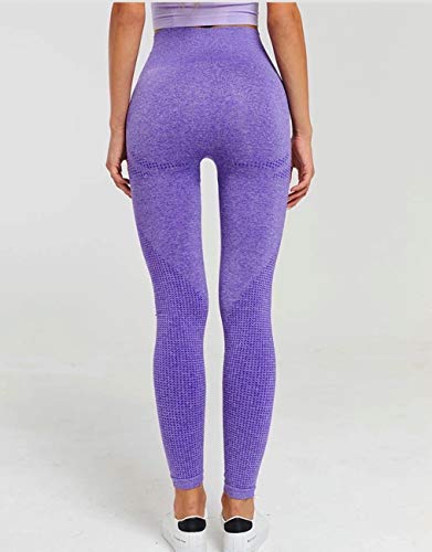 CrisKat Chándal mujer Conjunto deportivo mujer Pantalón Deportivo de Mujer Cintura Alta Leggings para Running Fitness Yoga Leggings (Morado, S)