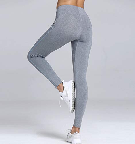 CrisKat Conjunto de Ropa Deportiva para Mujer Camiseta de Running de Manga Corta de 2 Piezas Pantalones de Cintura Alta Yoga Gym Wear(#3 Conjunto Gris Claro, S)