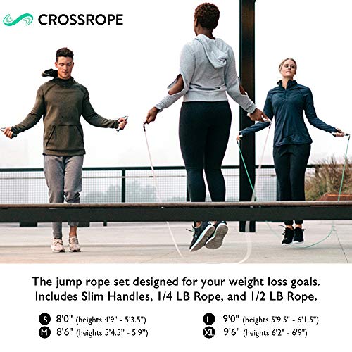 Crossrope Get Lean - Juego de cuerda de saltar con peso, Large - 9'0" (user height 5'9" - 6'1.5")
