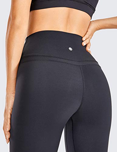 CRZ YOGA Mujer Naked Feeling Leggings Deportivas Cintura Alta Yoga Fitness Pantalones con Bolsillo -48cm Negro R418 40