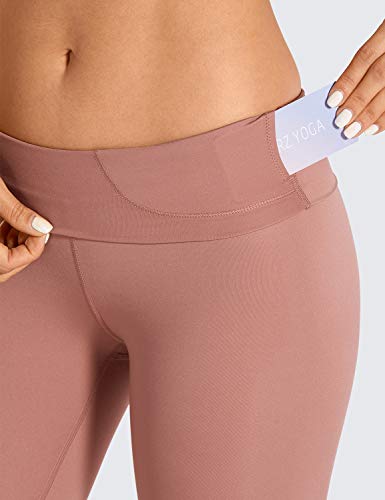 CRZ YOGA Mujer Tight Deportivas Leggins elásticas Cintura Alta para Yoga y Ejercicio-71cm Roble español 38