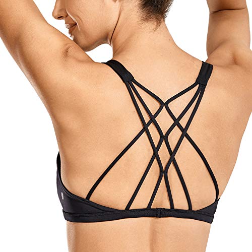 CRZ YOGA Sujetador Deportivo Yoga para Mujer Ejercicio Fitness Ropa Interior Negro M