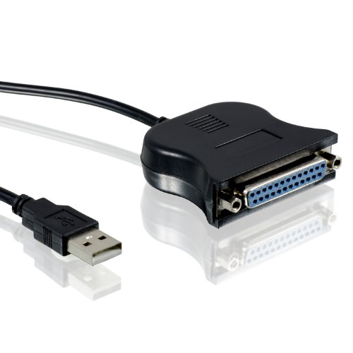 CSL - Adaptador USB a Puerto Paralelo LPT de 25 Pines - Cable de Impresora Cable Adaptador - Plug y Play - 0,9m Metros