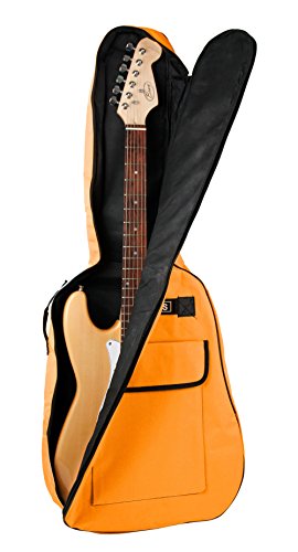 Cubierta de la guitarra de tamaño completo Bray tigre naranja funda acolchada GIGBAG para cualquier acústica, eléctrica, bajo y guitarra clásica con asa de transporte y las correas de hombro (41")