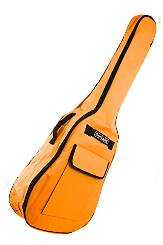 Cubierta de la guitarra de tamaño completo Bray tigre naranja funda acolchada GIGBAG para cualquier acústica, eléctrica, bajo y guitarra clásica con asa de transporte y las correas de hombro (41")