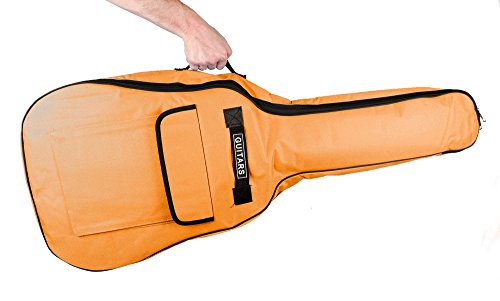 Cubierta de la guitarra de tamaño completo Bray tigre naranja funda acolchada GIGBAG para cualquier acústica, eléctrica, bajo y guitarra clásica con asa de transporte y las correas de hombro (41")