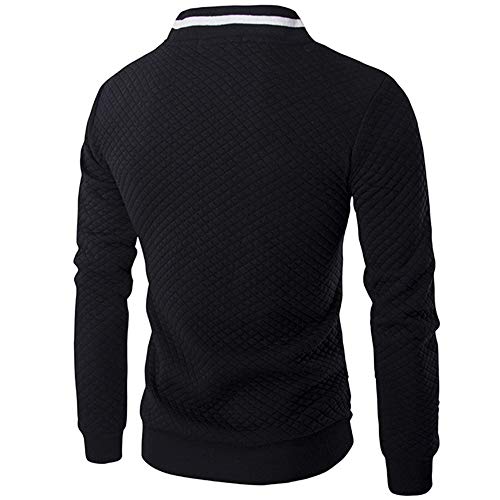 Cuello Alto con Cremallera De Contraste Enrejado De Diamante para Hombre Abrigo Informal De Color Puro L Camisetas De Hombre Sin Mangas Camisetas Hombre Manga Corta Outlet Camiseta Trekking