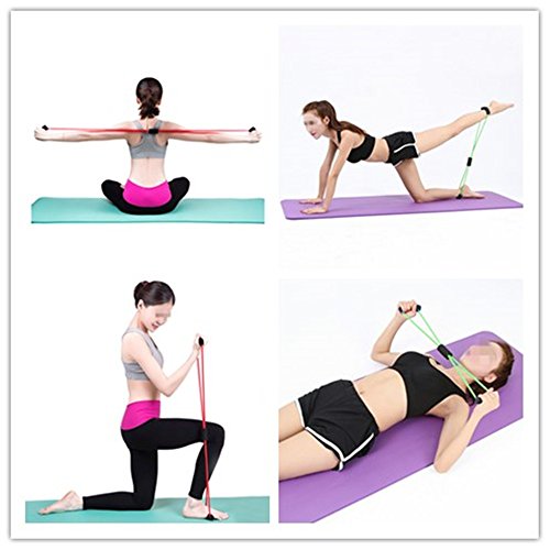Cuerda Banda Elástica Tubo Tipo 8 para Gimnasio Entrenamiento Rehabilitación Yoga Pilates Colores 1 Pcs