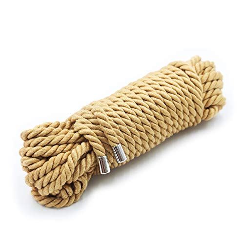 Cuerda de cáñamo de imitación de 10 m de alta calidad con metal liso en el extremo, cuerda de bricolaje hecha a mano, cuerda para el hogar, cuerda para fiesta de juegos de rol.