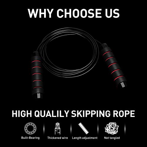 Cuerda de saltar Speed Rope para adultos, 3 metros ajustable con rodamiento de bolas profesional y mangos antideslizantes, para crossfit, boxing