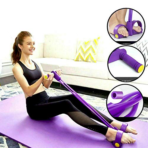 Cuerda de tensión Multifuncional Fitness Pedal Ejercitador Cuerda Pull Bands Yoga Fitness Foot Pedal Pull Ropes, para Equipos de Gimnasio en casa (Verde)