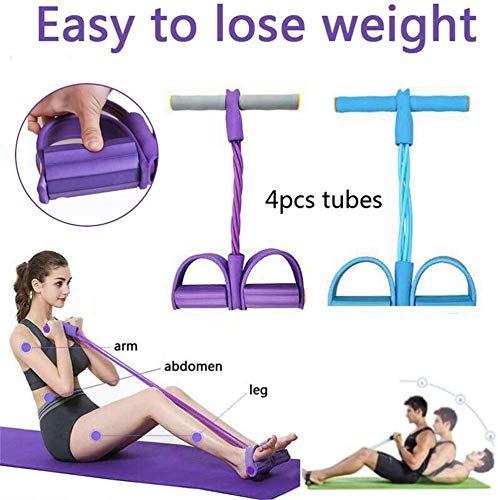 Cuerda de tensión Multifuncional Fitness Pedal Ejercitador Cuerda Pull Bands Yoga Fitness Foot Pedal Pull Ropes, para Equipos de Gimnasio en casa (Verde)