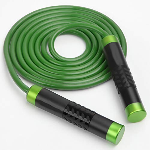 Cuerda para Saltar, Cable con Rodamiento De Bolas Sin Enredos, Cuerda para Saltar, Cuerda De Alambre De Acero Pesado Profesional, con Mango De Espuma Viscoelástica, Apto para Deportes Verde