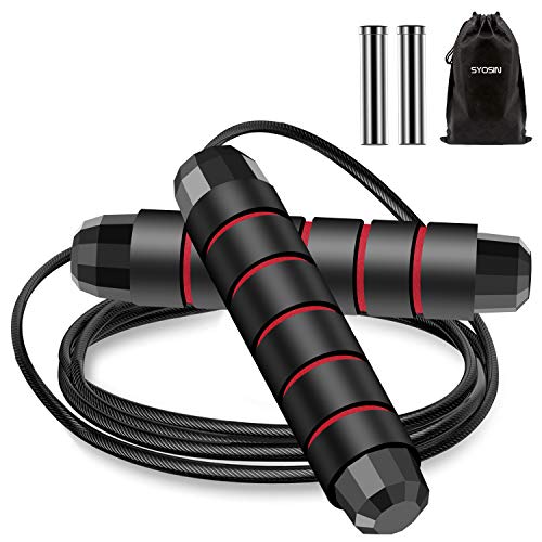 Cuerda para Saltar, Jump Rope Skipping Rope para Fitness,Cuerda de Saltar Ajustable con Mango de Espuma de Suave, Combas de Crossfit,Quema Grasa,Ejercicio para Mujer,Hombre y Niños