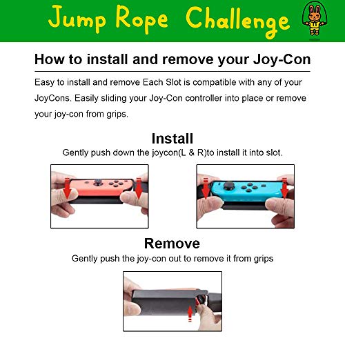 Cuerda para Saltar para Nintendo Switch Joy-Con, Aottom Cuerda Saltar NS Jump Rope Challenge Ajustable Sin Enredos Jump Rope con Asas para Hombre Mujer Fitness Comba para Switch JoyCon Kit Accesorios