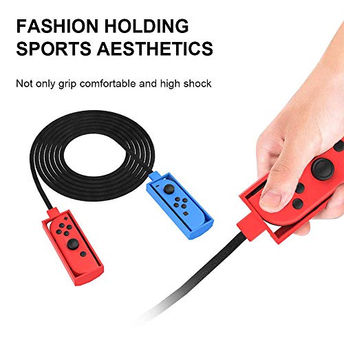 Cuerda para Saltar para Nintendo Switch Joy-Con, Aottom Cuerda Saltar NS Jump Rope Challenge Ajustable Sin Enredos Jump Rope con Asas para Hombre Mujer Fitness Comba para Switch JoyCon Kit Accesorios