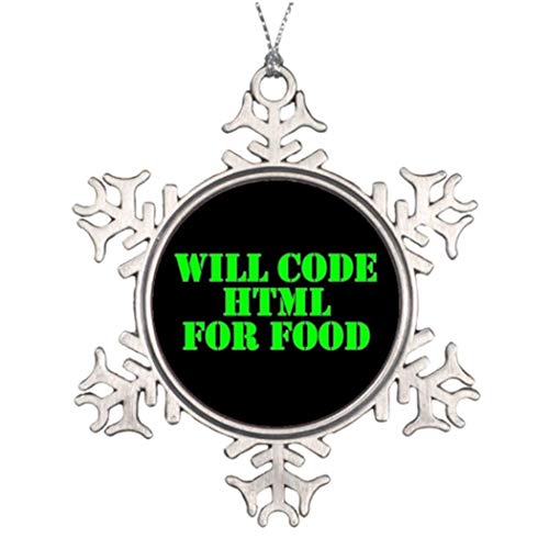 Cukudy Will Code HTML - Figura decorativa de copo de nieve, diseño de árbol de Navidad