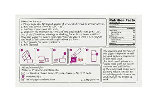 Cultivo de yogur acidophilus – Paquete de 12 bolsitas de cultivo liofilizado para preparar yogur acidophilus auténtico y simple