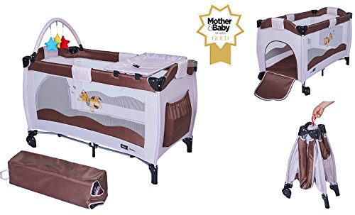 Cuna de Viaje Plegable Star Ibaby Sleep & Play. Doble Altura + Cambiador + Arco de juegos.