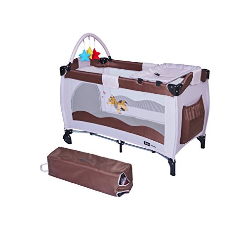 Cuna de Viaje Plegable Star Ibaby Sleep & Play. Doble Altura + Cambiador + Arco de juegos.