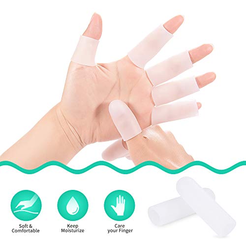 Cunas de gel para dedos, protectores de dedos para mujeres, hombres, fundas de gel de silicona para dedos, 10 piezas para dedo en gatillo, eczema de manos, agrietamiento de dedos, artritis