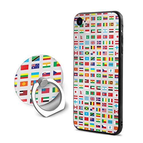 Custom Cover For iPhone 7/8 Flags of The World Plastic Case For iPhone 7/8 with Ring Holder