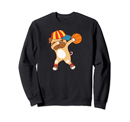 Cute Dabbing Basketball Dog Gift Funny Bulldog Dab Player Sudadera