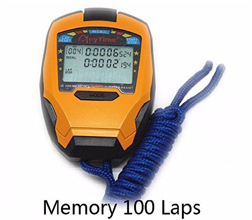 cuzit cronómetro temporizador 3 filas 100 vueltas profesional Cronómetro deportes al aire libre Handheld contador Digital temporizador Cronometro