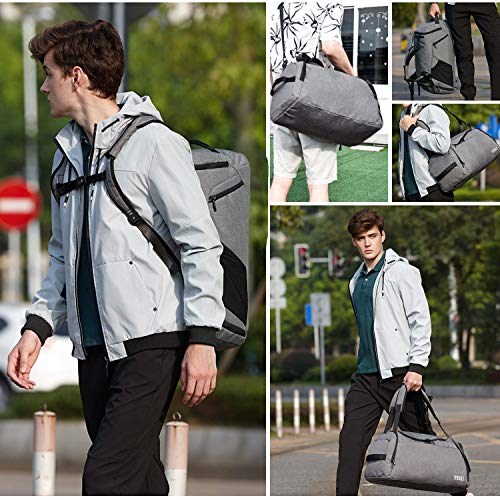 CySILI Bolsa de Deporte con Compartimento para Zapatos y Bolsillo Mojado, Bolsa de Gimnasio Impermeable para Hombres y Mujeres, Viaje Duradero con Cerradura de combinación