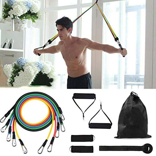 cz hezhu eu Bandas Resistencia Ejercicios Yoga 11Pcs Set Tubos de Entrenamiento físico