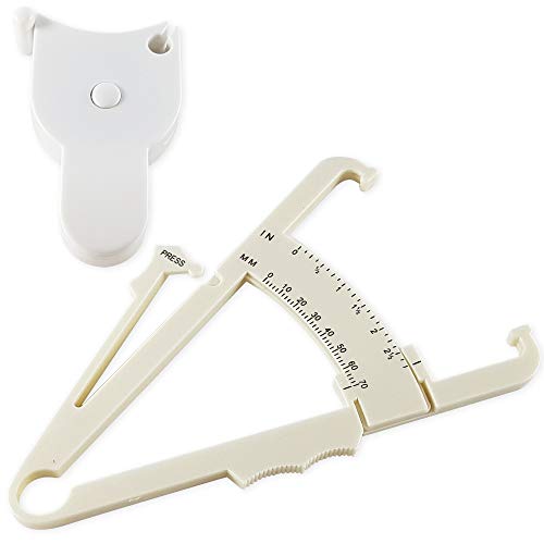 CZ Store®-Adipómetro|Incluye cinta métrica |✮GARANTÍA DE POR VIDA✮-La pinza mide la grasa corporal y la proporción de grasa corporal-Pinza para pliegues cutáneos para puesta