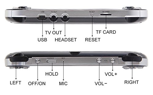 CZT 4.3 pulgadas consola de video portátil de 8GB 64Bit Consola de videojuegos incorporada 1200 juegos Soporte para Arcade NEOGEO/CPS/FC/SFC/GB/GBC/GBA/SMC/SMD/SEGA Juegos MP3 MP5 Player Camera