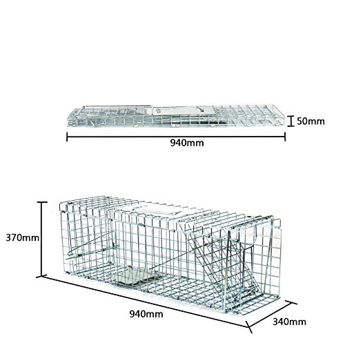 D4P Display4top Animal Trap Cage Trampa de Captura de Animales Vivos, Gatos, Perros, Conejos, roedores (79 x 28 x 33cm)