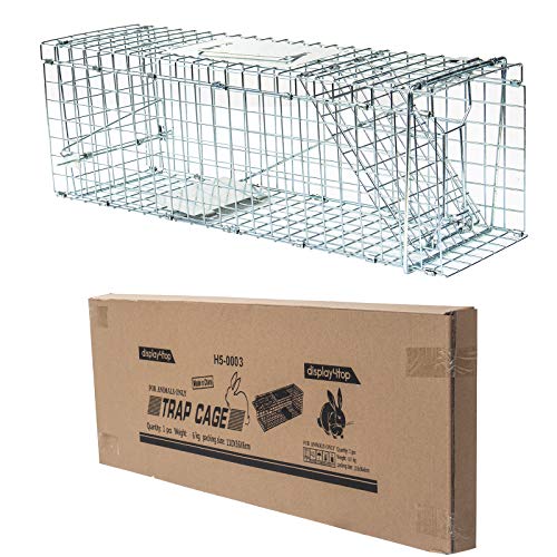 D4P Display4top Animal Trap Cage Trampa de Captura de Animales Vivos, Gatos, Perros, Conejos, roedores (79 x 28 x 33cm)