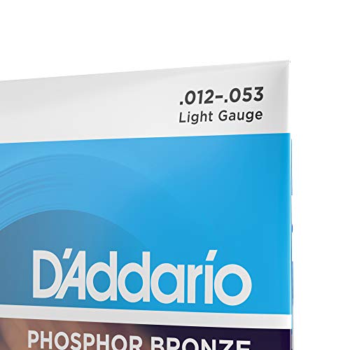 D'Addario EJ16 - Juego de Cuerdas para Guitarra Acústica de Fósforo/Bronce, 012' - 053, Naranja