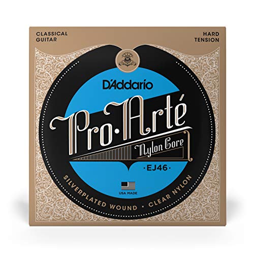 D'Addario EJ46 - Juego de Cuerdas para Guitarra Clásica de Nylon (Tensión Alta), Transparente, Un conjunto único