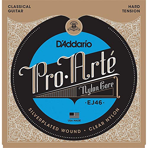 D'Addario EJ46 - Juego de Cuerdas para Guitarra Clásica de Nylon (Tensión Alta), Transparente, Un conjunto único