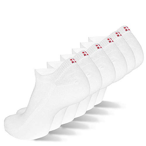 DANISH ENDURANCE Calcetines Cortos de Bambú para Hombre y Mujer Pack de 6 (Blanco, EU 39-42)