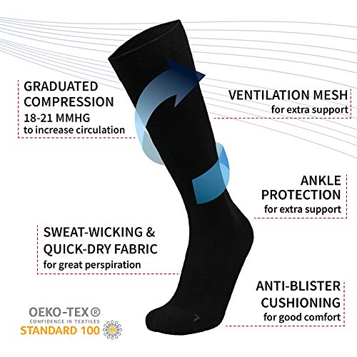 DANISH ENDURANCE Calcetines de Compresión 1 par (Negro sólido, EU 39-42)