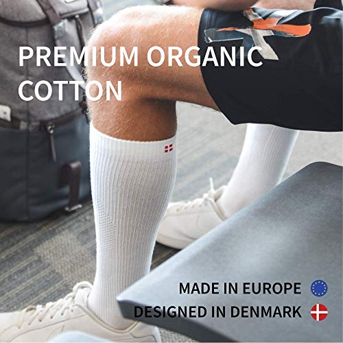 DANISH ENDURANCE Calcetines de Compresión de Algodón Orgánico Pack de 1 (Negro, EU 39-42,)