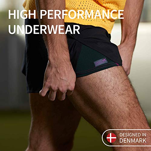 DANISH ENDURANCE Calzoncillos Bóxer de Deporte Pack de 3 (Multicolor: 1 x Negro, 1 x Verde/púrpura, 1 x Negro/Rojo, X-Large)