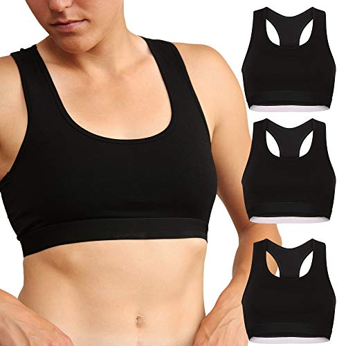 DANISH ENDURANCE Sujetador Mujer en Coton organico (Negro, X-Large)