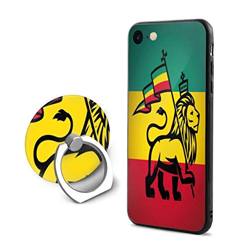 Danny-shop A Rastafari Flag King Jungle ReggaefashioniPhone 7/8 Funda para teléfono móvil con RingTPU + PC Protección contra Impactos