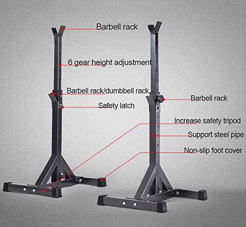 DBMGB Soportes Sentadilla Rack Squat Stand Estante de Barbell Soporte de Barra de Pesa Carga Multifuncional Fitness Squat Barbell Rack MAX 300kg Equipo de Entrenamiento